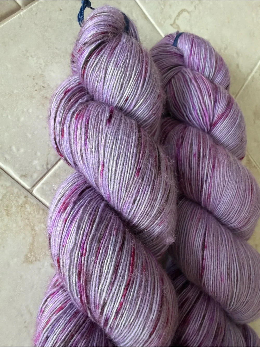 Madelinetosh Hand-Dyed Yarn - Lavender with Pink Speckles
